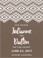 Native Print Save The Date Wedding Invitation